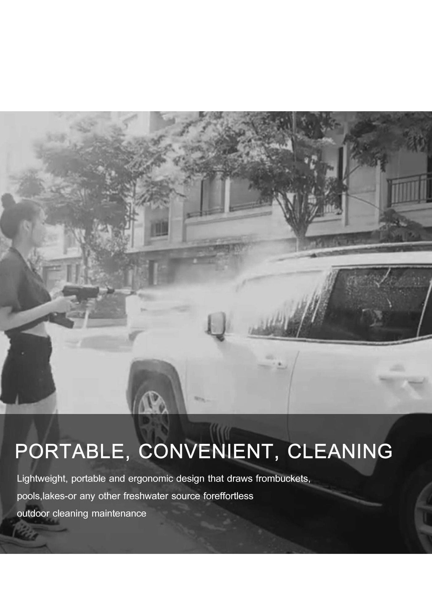 24V Portable Cordless Pressure Washer - 5600mAh Mini Lithium Battery