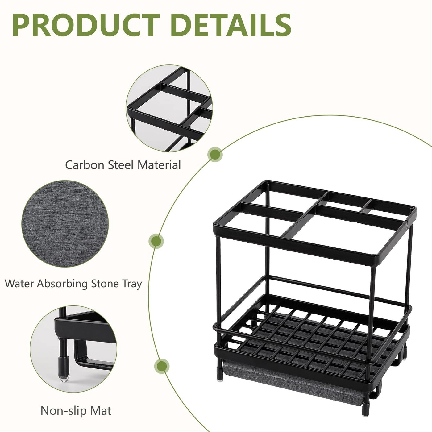 Toothbrush Holder - Countertop Shower Sink 5 Slots