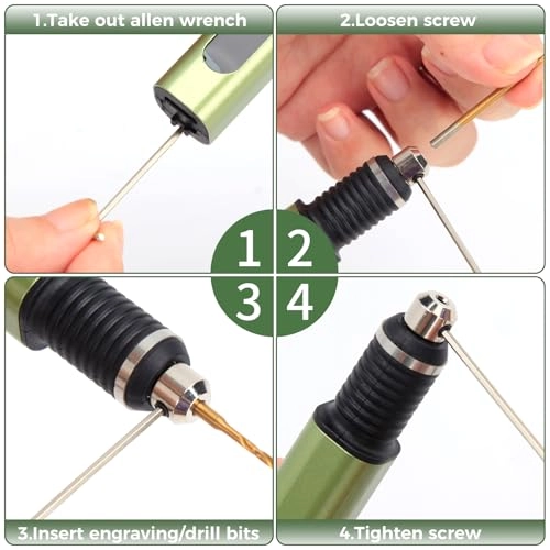 Mini Drill Pen - 3-Speed Rechargeable 10 Small Drill Bits