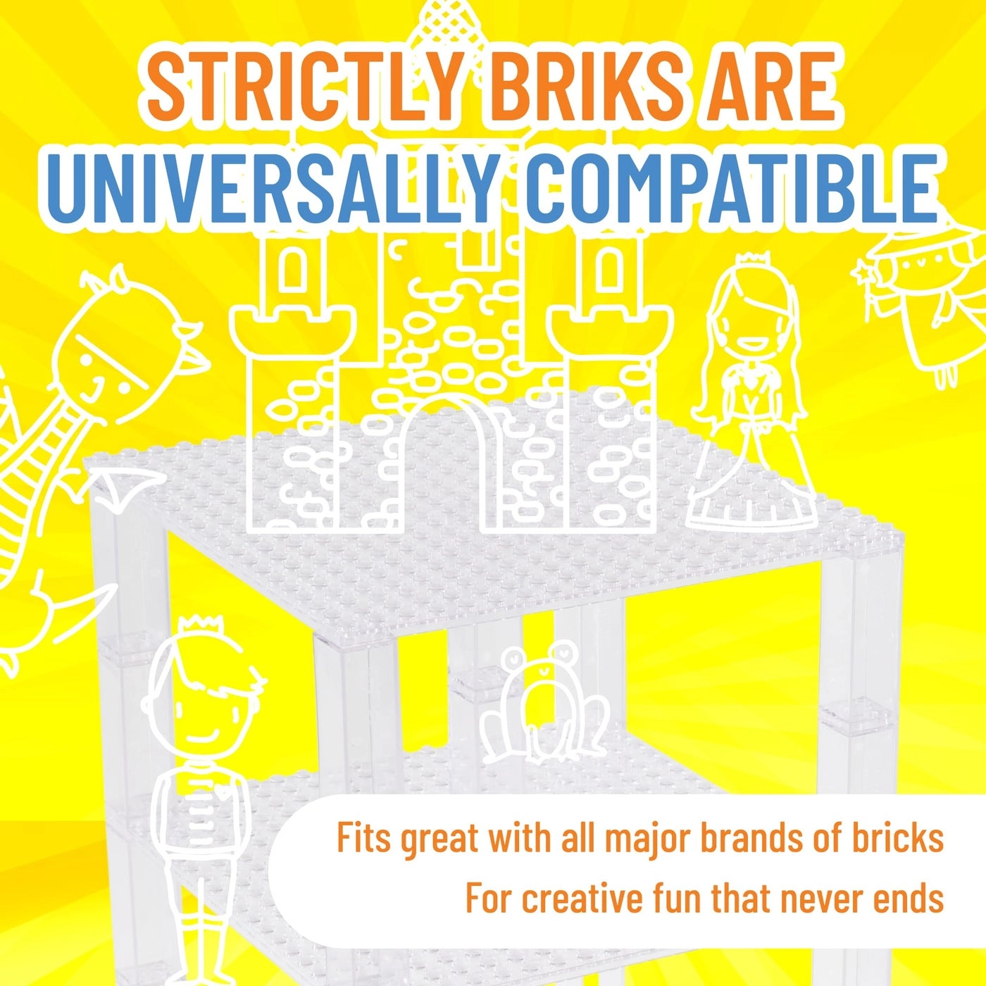 Classic Stackable Baseplates - 6x6 Clear 4 pcs + 30 pcs