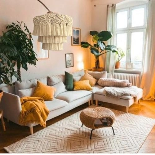 Bohemia Tassel Pendant Light - 24'' Leaf Beige