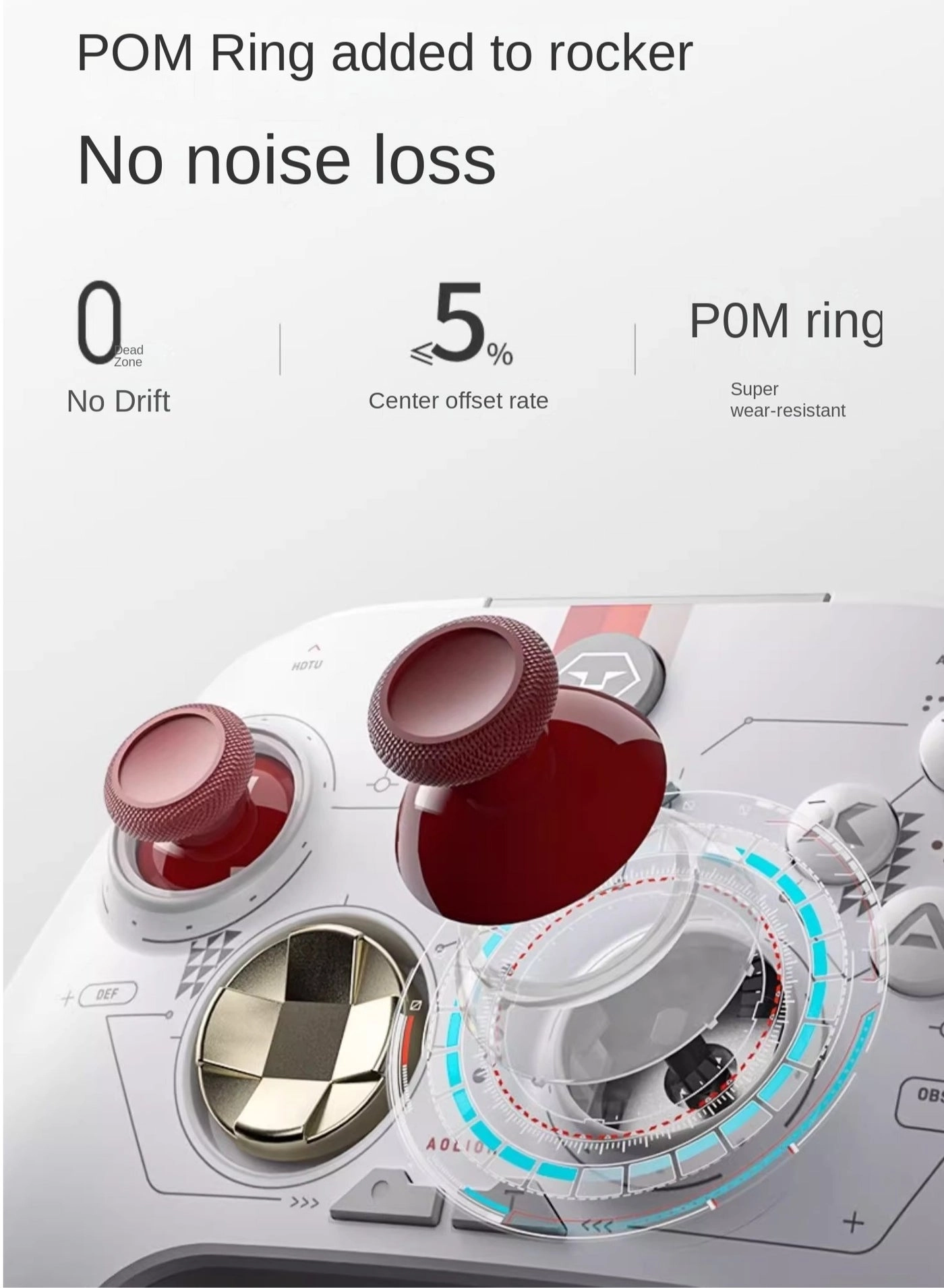 Hall Linear Trigger Gaming Controller - White