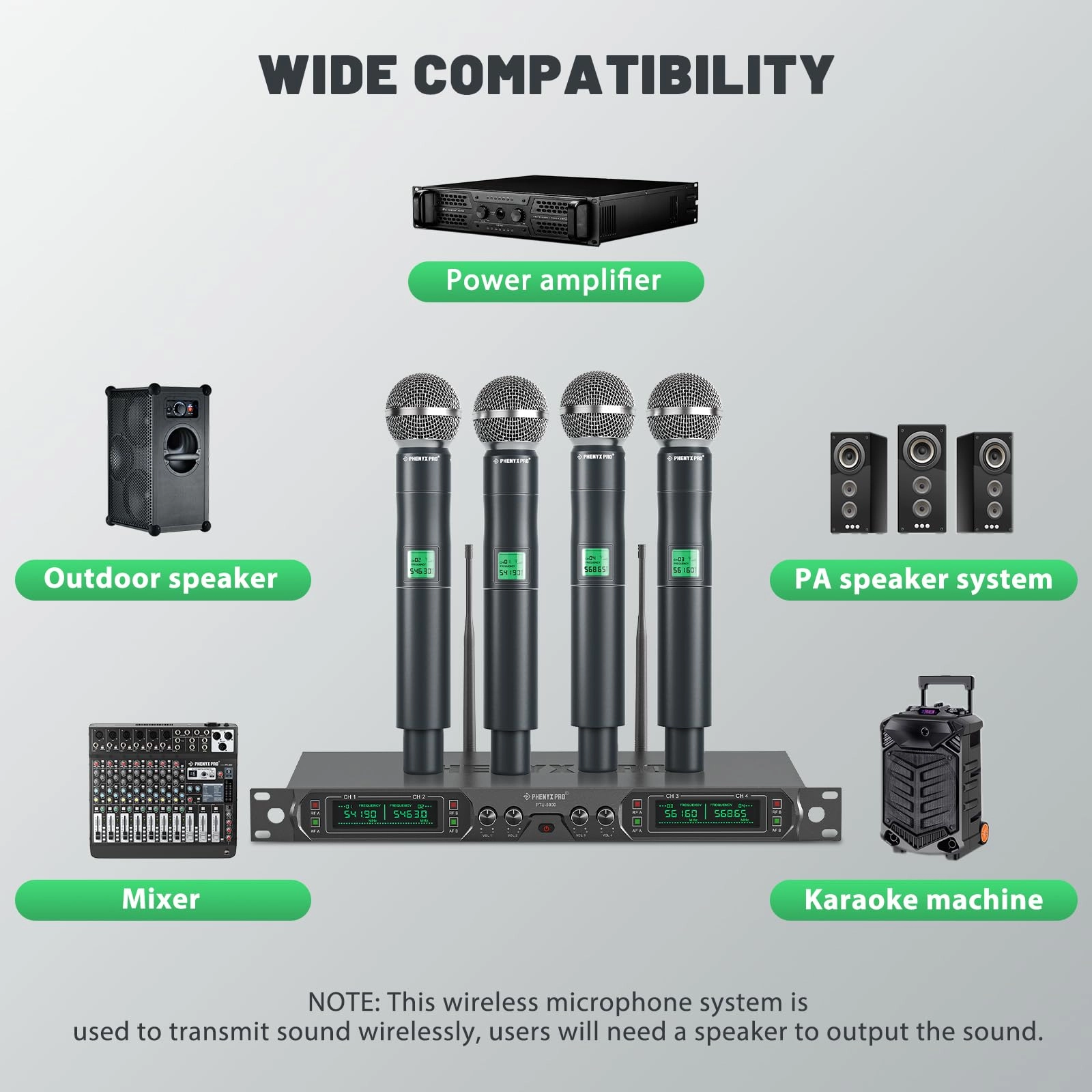 PTU-5000-4H - 4 microphones UHF