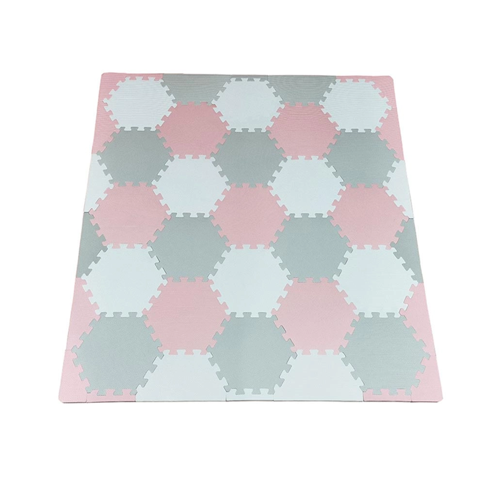 Hexagonal Play Mat - Pink/Cream 6 months