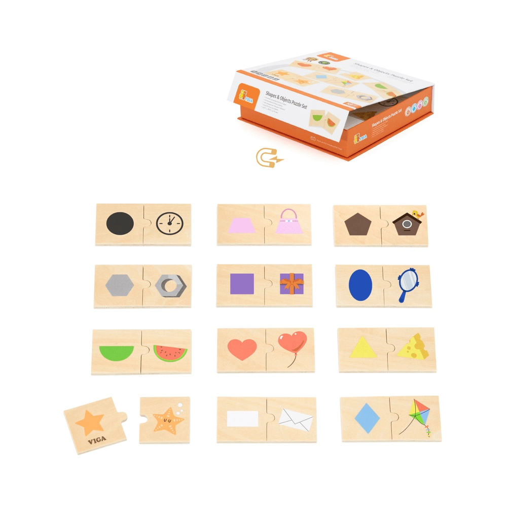 Shapes & Objects Wooden Puzzle (29464294-44779) - 24 pcs