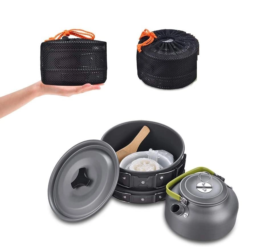 Camping Cookware Mess Kit - 9 pieces