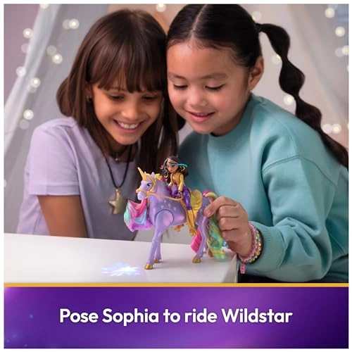 Sophia Doll - 4.5" 7-Point Articulation + Wildstar Unicorn - Rainbow Light-up Ages 4+