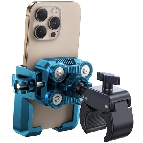 Motorcycle/Bike Phone Holder - 4-Point Anti-Vibration 360° Rotation