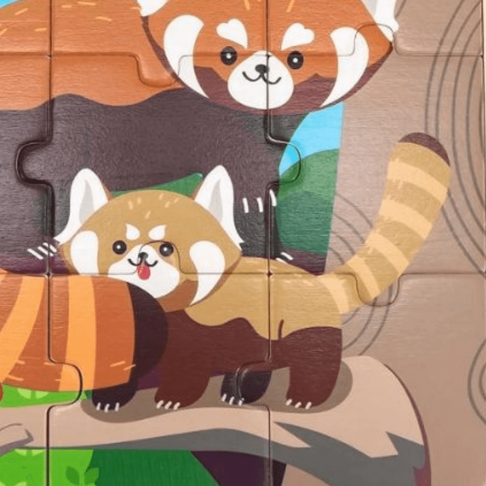 Wooden Jigsaw Puzzle Set Red Panda - 18 months+ 9 pieces