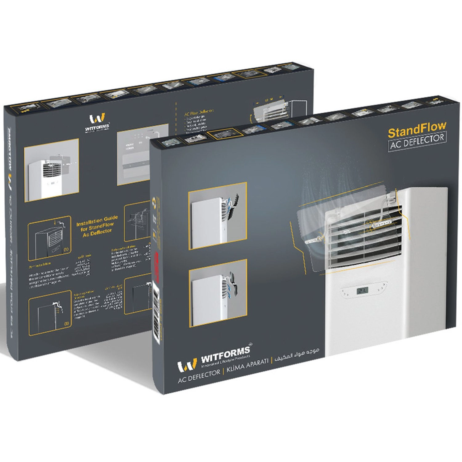 Air Deflector - Adjustable to fits all Booster air conditioner types that contain air outlet range between 50 cm and 60 cm in length.