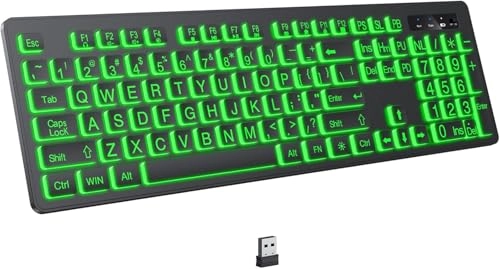 Large Print Backlit Wireles Keyboard - Wireless