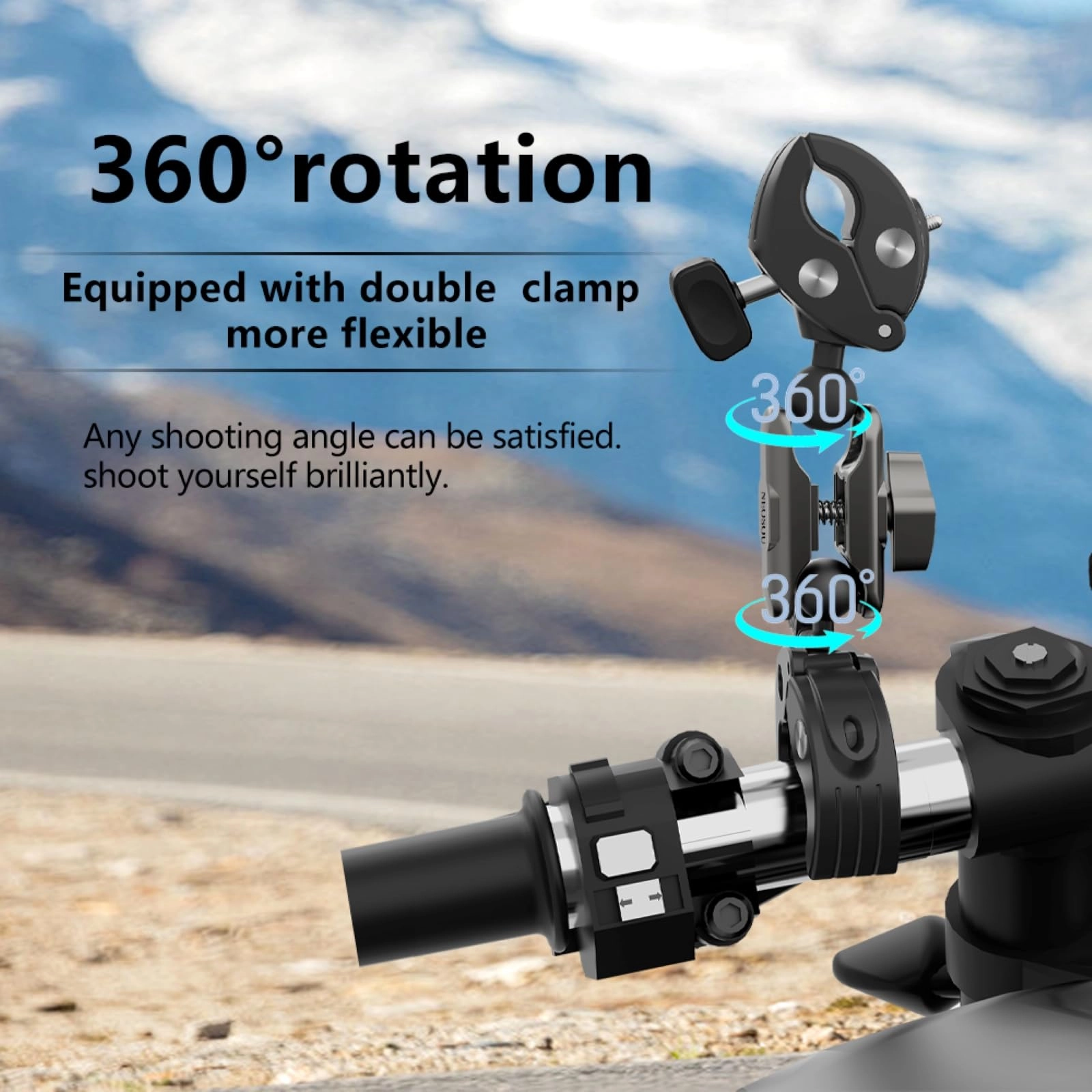 Dual Clamp Mount - 360° Handlebar