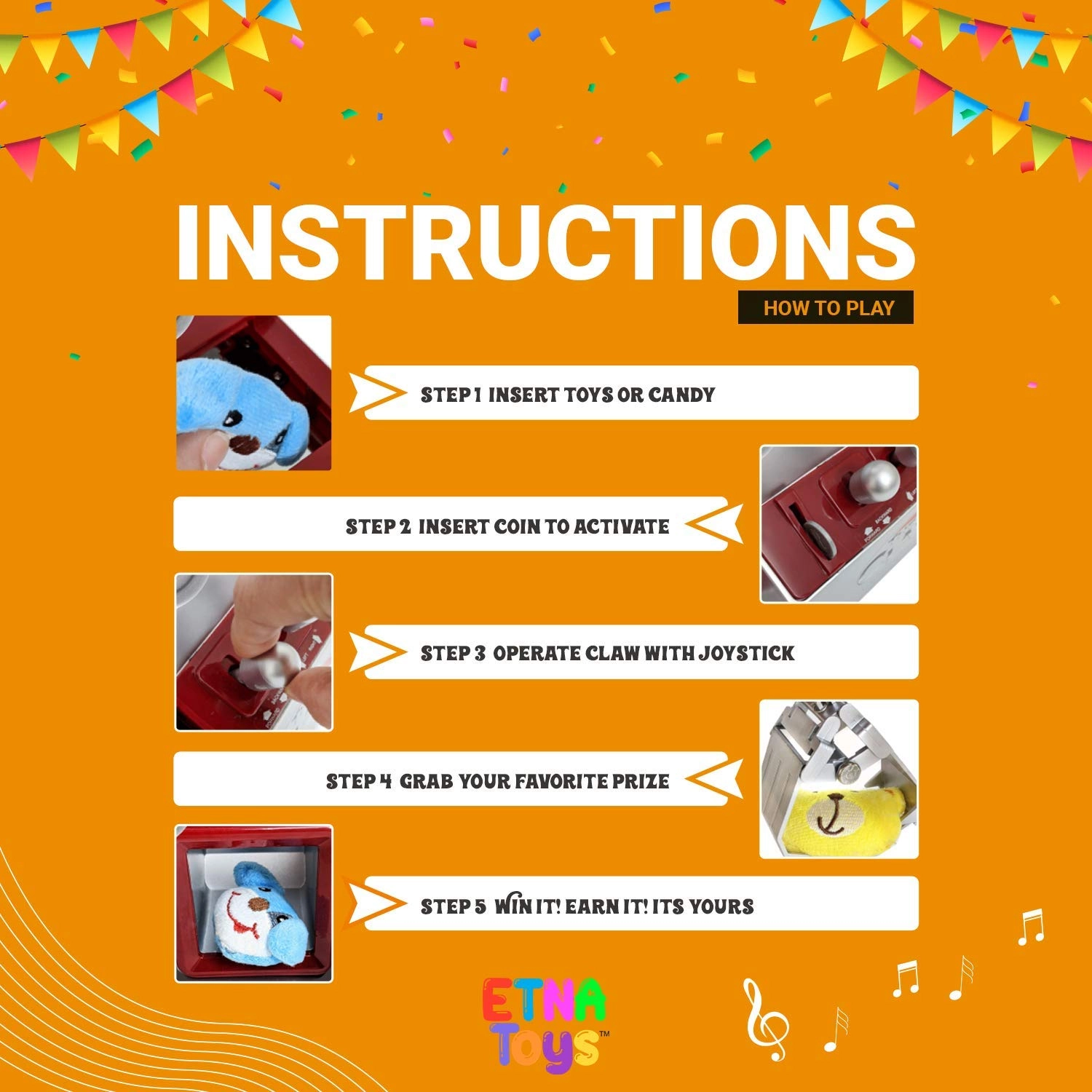 etna products Arcade Claw Machine Music - 6 years+