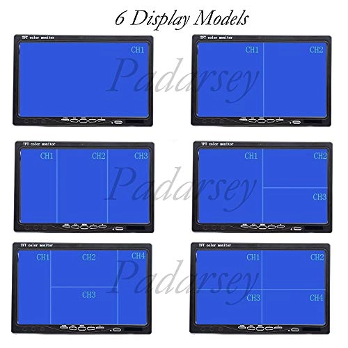 Car Rearview Quad Split Monitor - 7 Inches