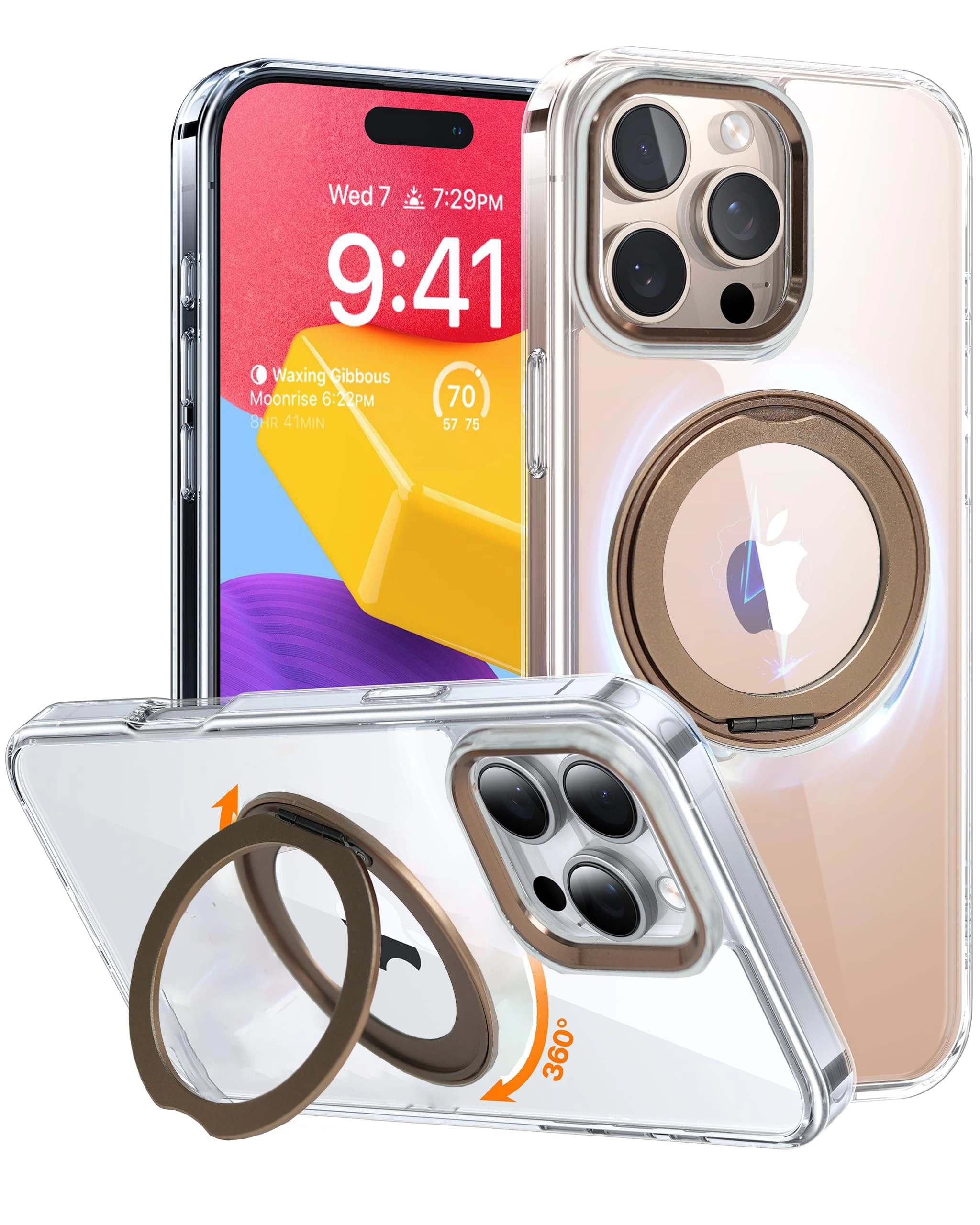 AZTECH Official Store SuperSnap 360°Rotatable Magnetic Ring - iPhone 13 Pro Max Fit for MagSafe
