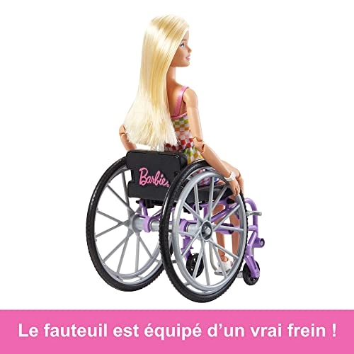 Barbie Fashionistas - Blond Hair Rainbow Dress Wheelchair & Ramp