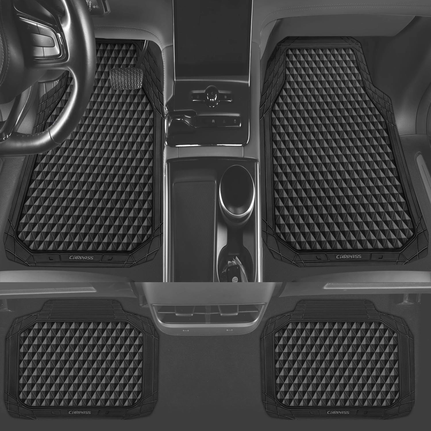 Floor Mats - Gray Rubber 4 Pcs