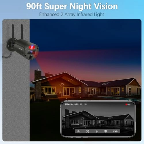 Outdoor Wireless Security Camera System 3K