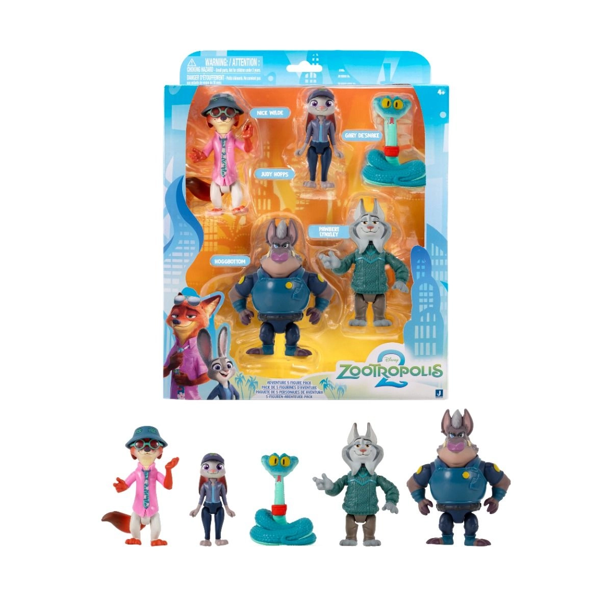 Disney Judy Hopps + Nick Wilde + Gary De’Snake + Hoggbottom + Pawbert Lynxley - Zootropolis 2 - 5 pcs