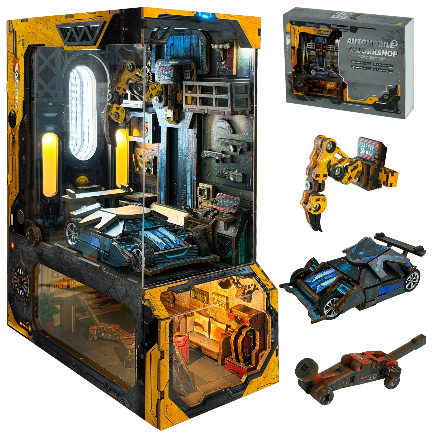 CRIOLPO Book Nook Kit - Miniature Wooden LED Light