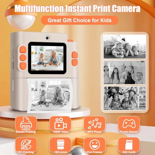 Kids Camera - Instant Print 1080P 32GB