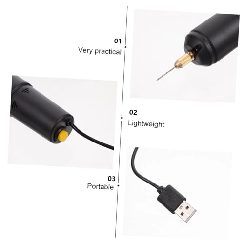 Usb Electric Hand Drill - 12.3x3.5cm Black