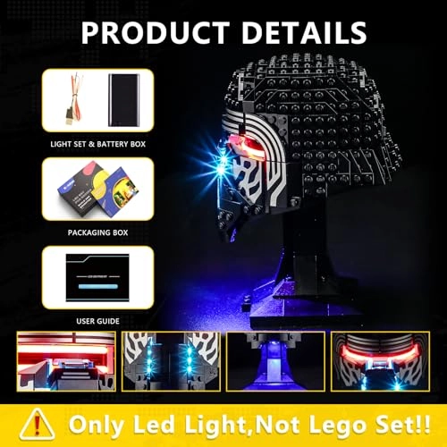 Light Kit for LEGO Kylo Ren Helmet 75415 - Plastic Star Wars