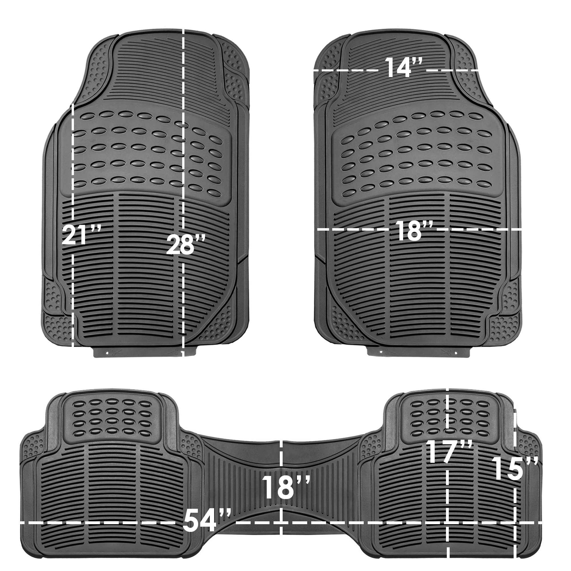 Climaproof Trimmable Non-Slip Vinyl Floor Mats - Universal Fit