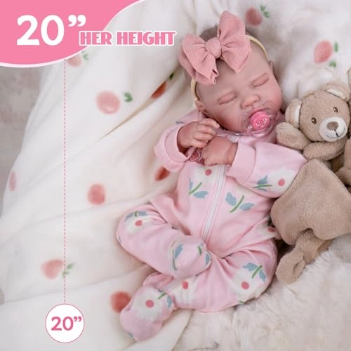 Reborn Baby Doll - 20" Vinyl Soft Cloth Body Ages 3+