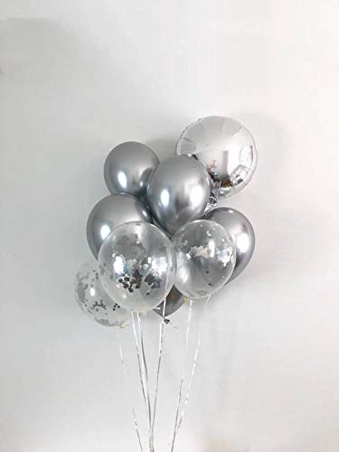 Chrome Metallic Balloons - 100 Count Baby Shower, Birthday, Christmas, New Year, Valentine's Day, Wedding