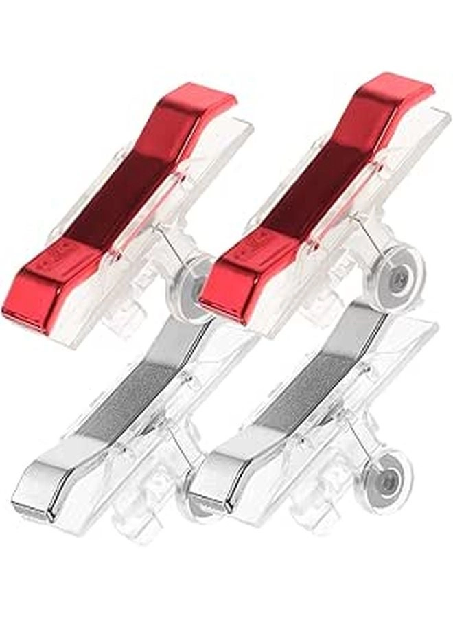 STOBOK Metal Trigger Buttons - 2 Pairs Red Silver