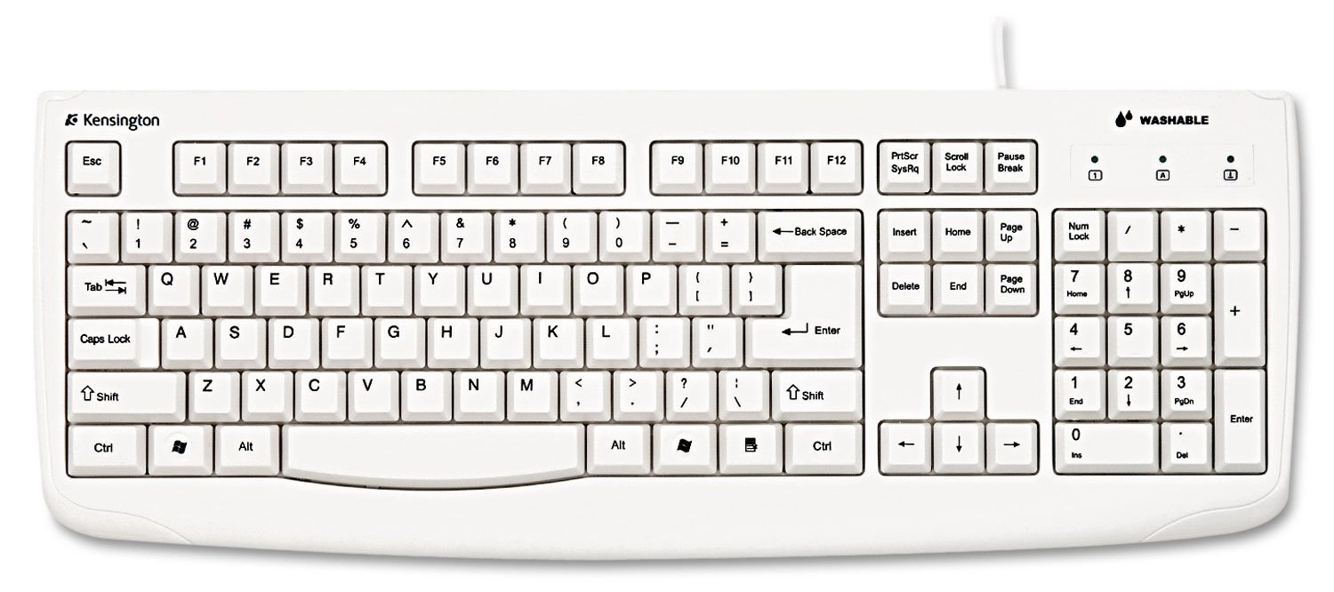 Kensington 64406 Pro Fit USB Washable Keyboard - 104-key Wired