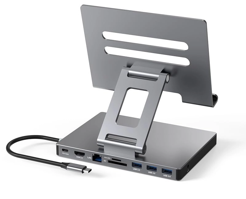 NXPGKEA USB C Hub Stand - USB C iPad Pro M4 M3 M2 M1 13 12.9 11 Inch iPad Air