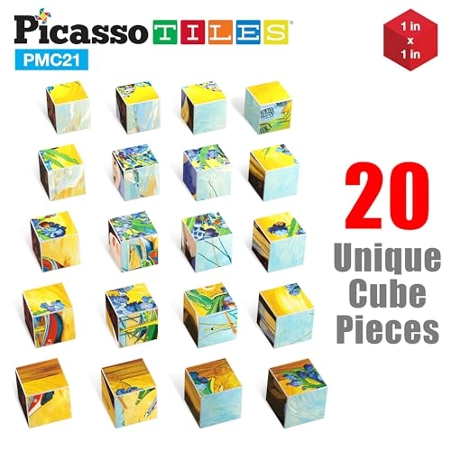 Magnetic Puzzle Building Cubes Art - 3 years+ 21 pieces