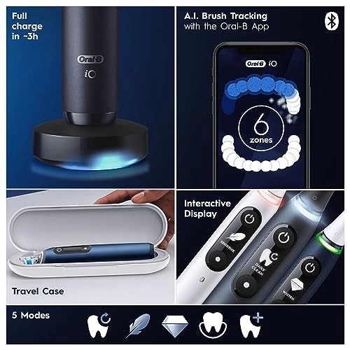 iO 7 - Black 1 Toothbrush Head Premium Travel Case