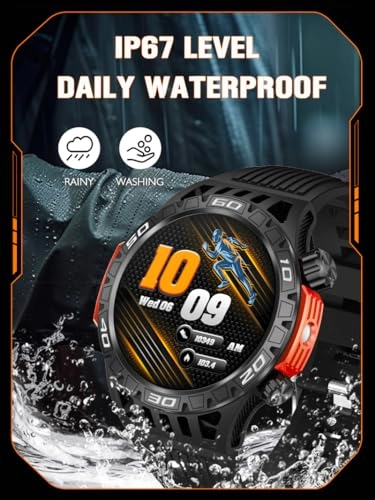 Military Smart Watch - 1.46 inch Color Screen Heart Rate Monitor 450 mAh