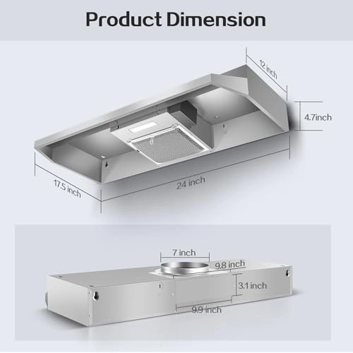 Under Cabinet Range Hood - 280 CFM 24 inch