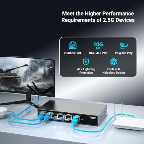 6 Port Unmanaged | 4X2.5G+2x10G RJ45 6-ports