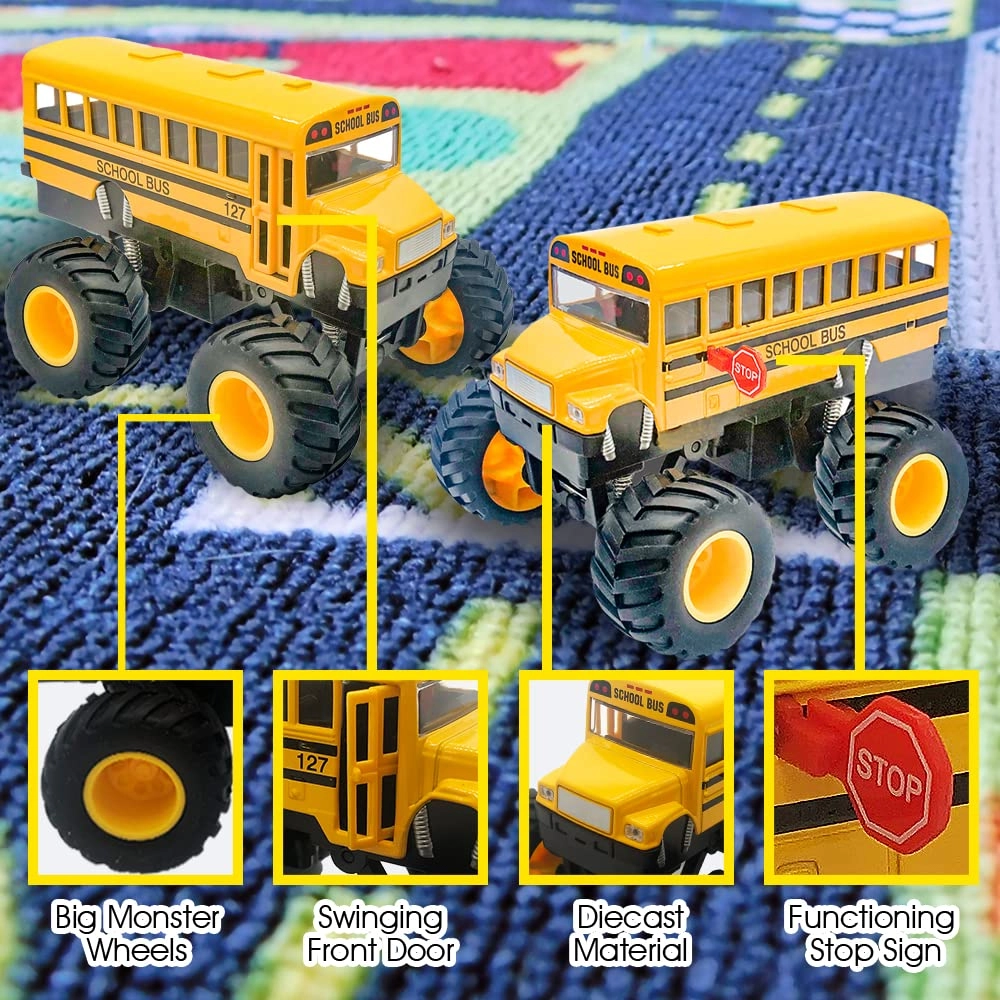 Pullback School Bus - 1:18 2 pcs
