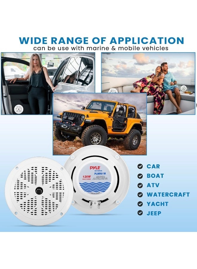 Dual Marine Speakers - 6.5 Inch 120 Watt