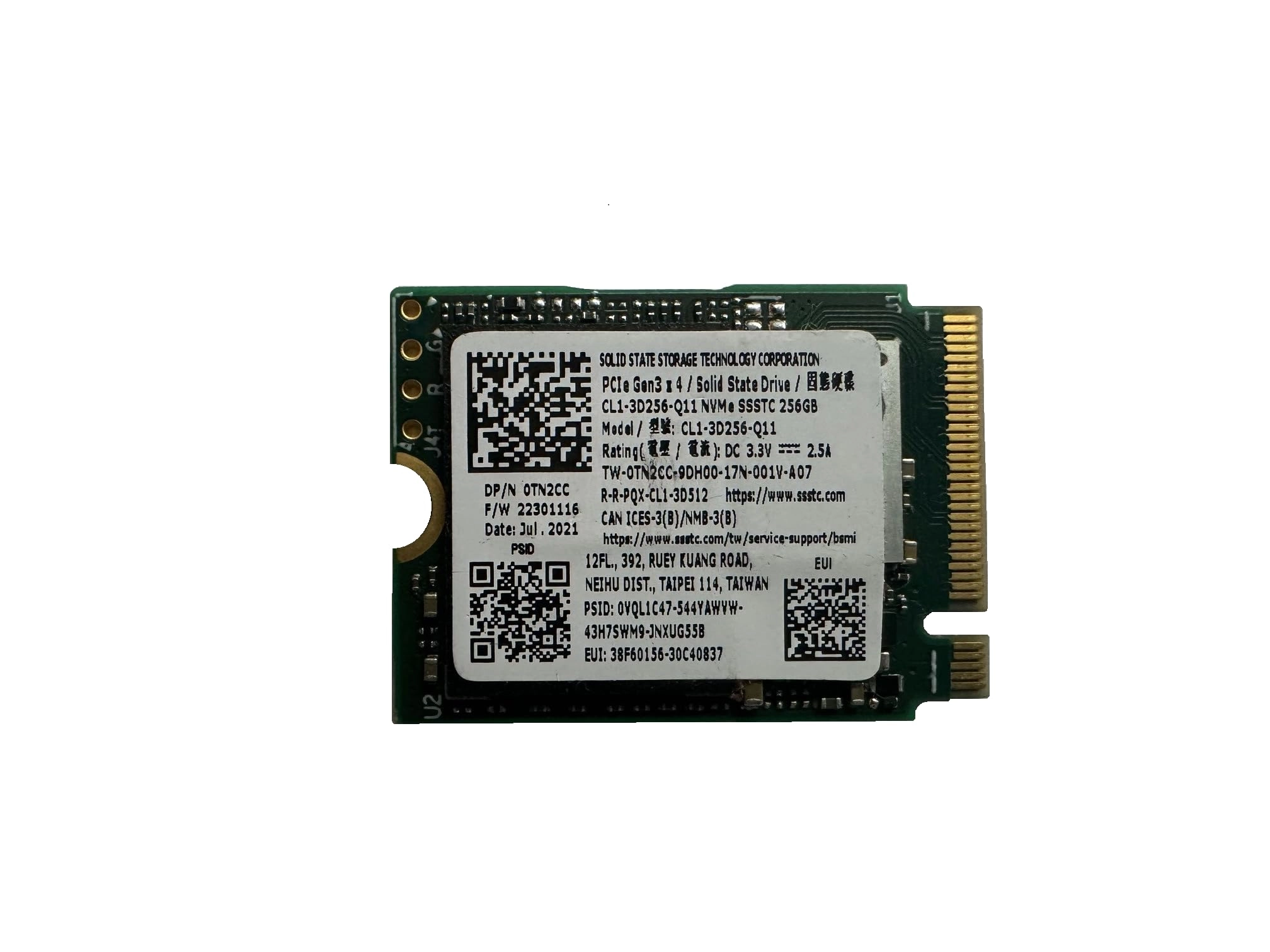 M.2 PCI-e NVME SSD - 256GB 2230