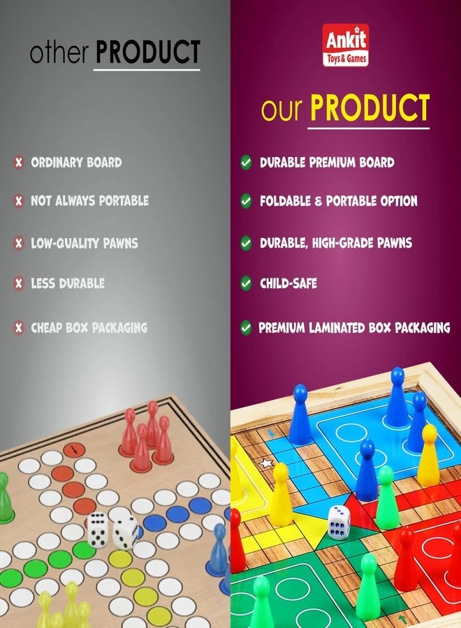 Ludo + Snakes & Ladders + Checkers + Chess + Tic Tac Toe