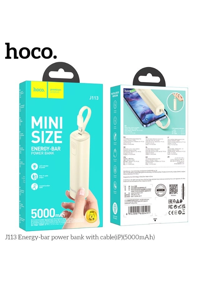 Energy Bar Wired Power Bank - 5000mAh