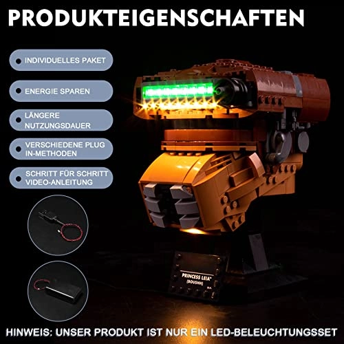 75351 Princess Leia Helmet LED Light Set - USB/Battery 5 light sources