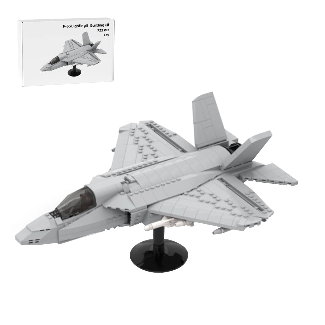 WOWOBONTOY F-35 - Fighter Plane Military Airplane MOC Collectible Display Set
