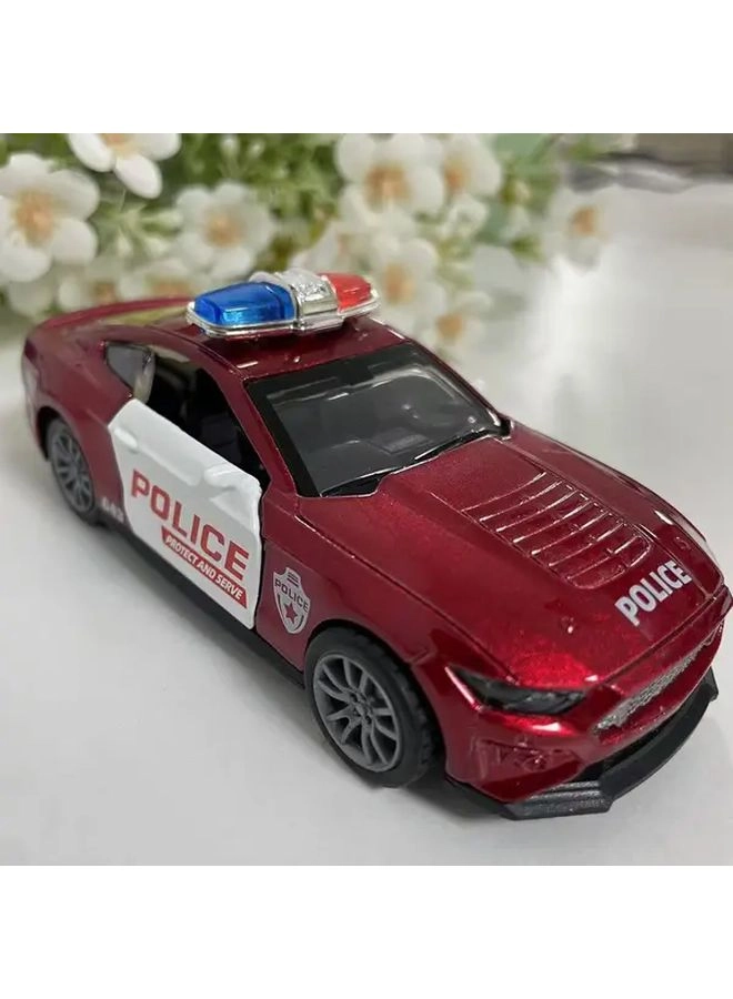 M5 Police Car - Grey Blue Alloy Pull-Back Action