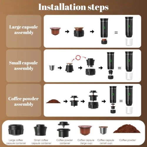 Portable Coffee Maker - ground coffee and capsules