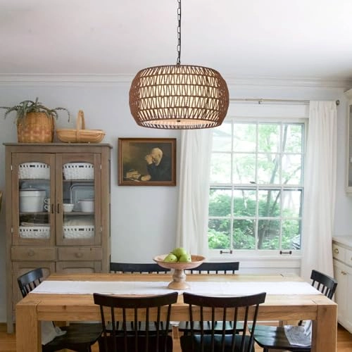 Rattan Boho Chandelier - 9.8'- 84.6''