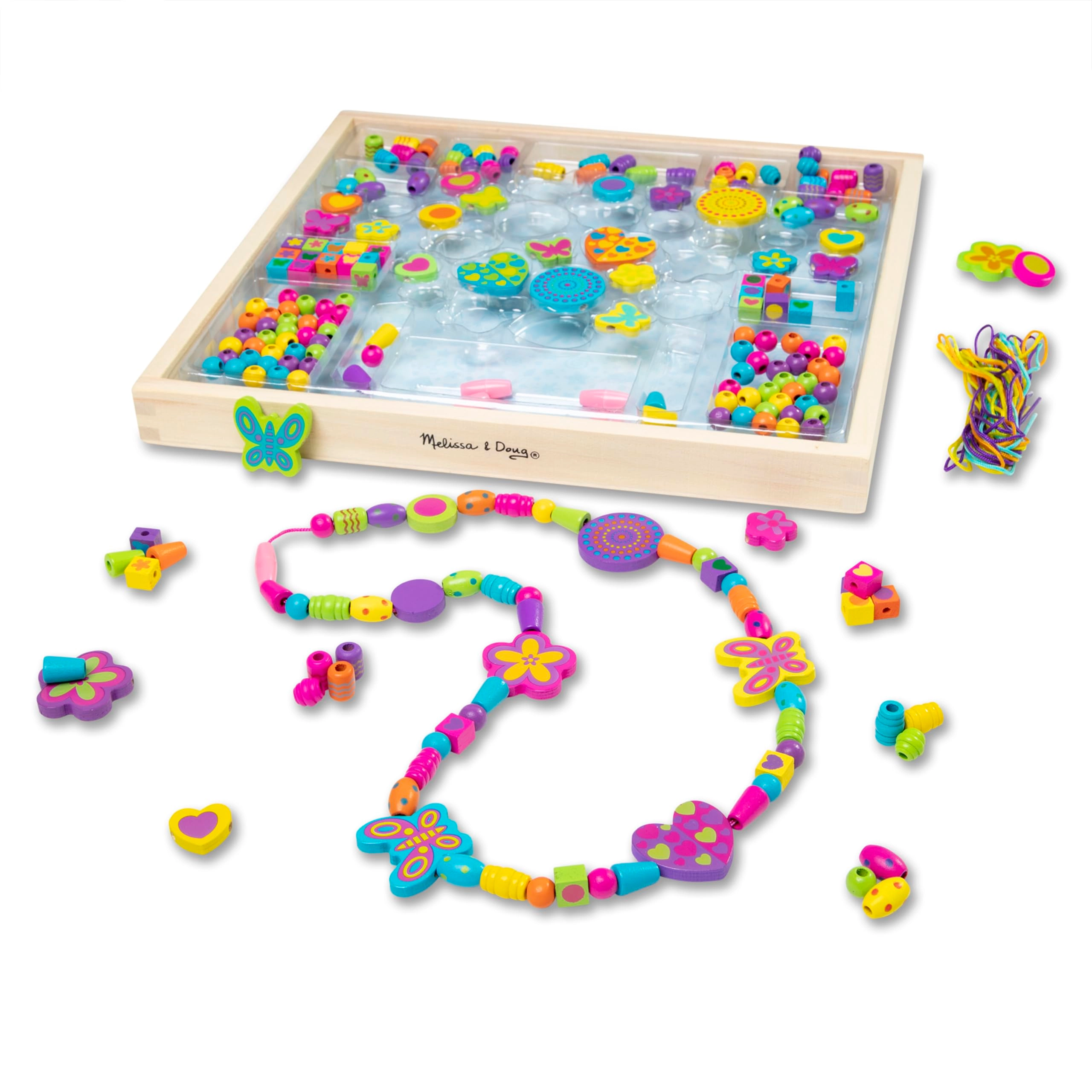 Bead Bouquet - Over 220 wooden beads 8 cords