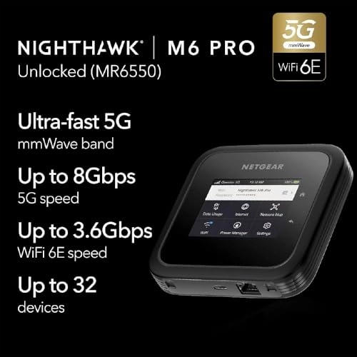 Nighthawk M6 Pro - 5G WiFi 6E Up to 8Gbps